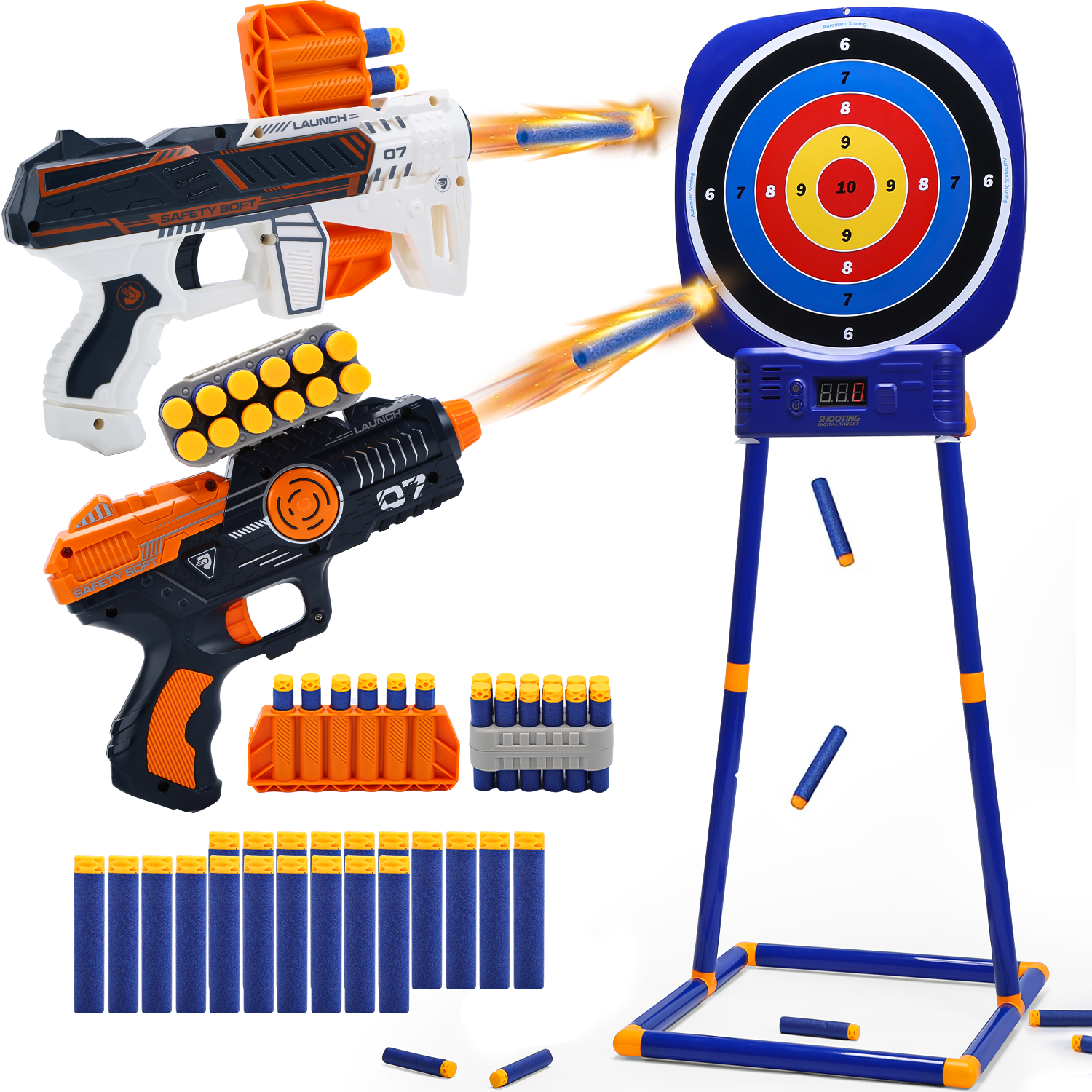JoyStone Electronic Shooting Target Toys for Kids, Upgrade Digital Shooting Game with 2 Foam Dart Toy Blaster, Shooting Toys for Toddlers Boys Girls