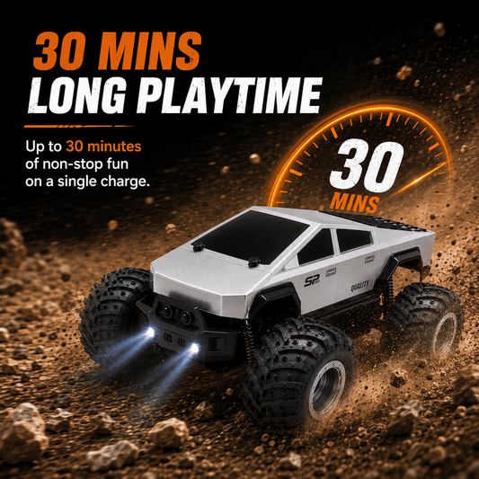 JoyStone RC Car for Kids, 2.4GHz Remote Control Car with LED Lights, Off-Road Monster Truck with 4 Traffic Cones, Up to 30 Minutes of Playtime, RC Toy for Boys and Girls