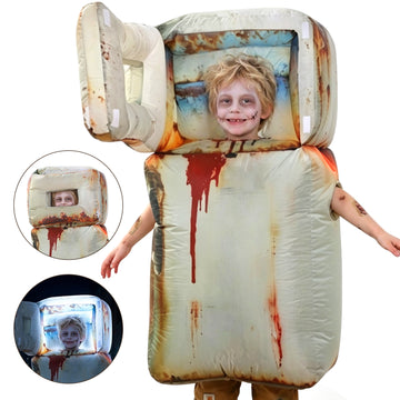 Wonderstone Inflatable Costumes for Kids, Blow-Up Refrigerator Man Costume with LED Lights, Double Blowers Funny Halloween Party Suit for Boys and Girls Aged 4–10