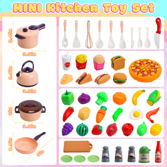 JoyStone Kids Kitchen Pretend Play Toys Play Cooking Set Cookware Pots and Pans Playset Peeling Cutting Play Food Toys Learning Gift for Toddlers Girls Boys