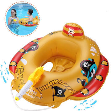 JoyStone Summer Inflatable Pirate Boat Pool Float for Kids with Built-in Squirt Gun, Toddler Pool Float Kids Inflatable Swim Seat Boat Ship Pool Toys for Toddlers and Children