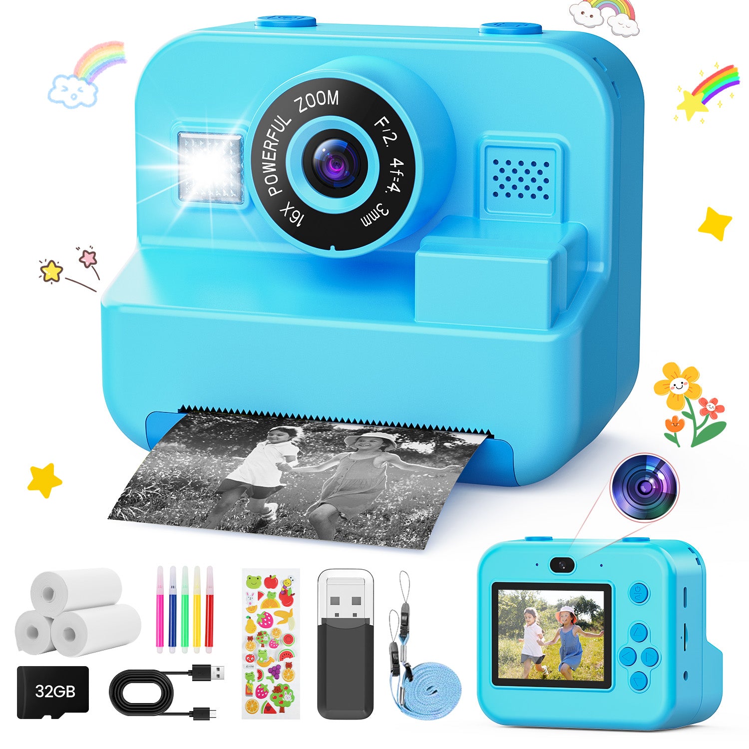 JoyStone Kids Camera Instant Print, Selfie Camera Gift for Girls and Boys Age 3-12