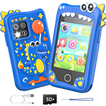 JoyStone Kids Smart Phone, 2.4" Touchscreen Toddler Learning Play Toy Phone with Dual Camera, Game, Music Player, Learning Toy Christmas Birthday Gifts for 3-9 Year Old Girls, Blue
