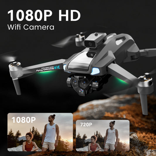 JoyStone FPV Drone with 1080P HD Camera for Beginner, Foldable RC Quadcopter with 4.3" HD LCD RC Screen, SD Card, 5G WiFi, Brushless Motor, Optical Flow, 2 Batteries, Grey