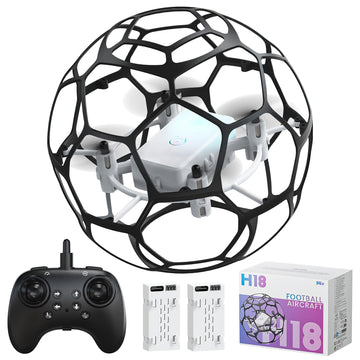 Wefone H18 Drones for Kids, Mini Flying Football, 360¡ã Flip, Throw to Launch, Adjustable Speed, One-Key Takeoff/Landing, 2 Batteries, Black
