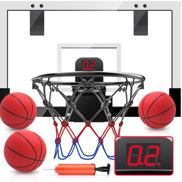 JoyStone Kids Basketball Hoop Set Electronic Score Record and Sounds, PET Basketball Hoop for Kids & Adults