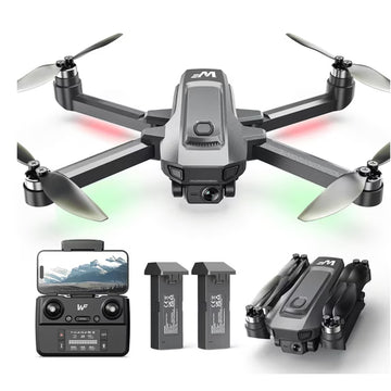 Drones with Camera for Adults 4k, Wefone WF30 GPS Foldable Drone for Beginners, Auto Return Home, Brushless Motor, 5G Transmission, 2 Batteries, Black