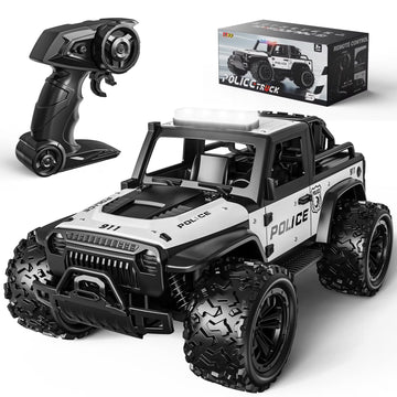 WeFone 1:16 Remote Control Car, 2.4GHz 20KM/H Speed RC Truck with LED Headlight, Off-Road RC Truck, 2 Batteries, Outdoor Play, Best Gift for Kids