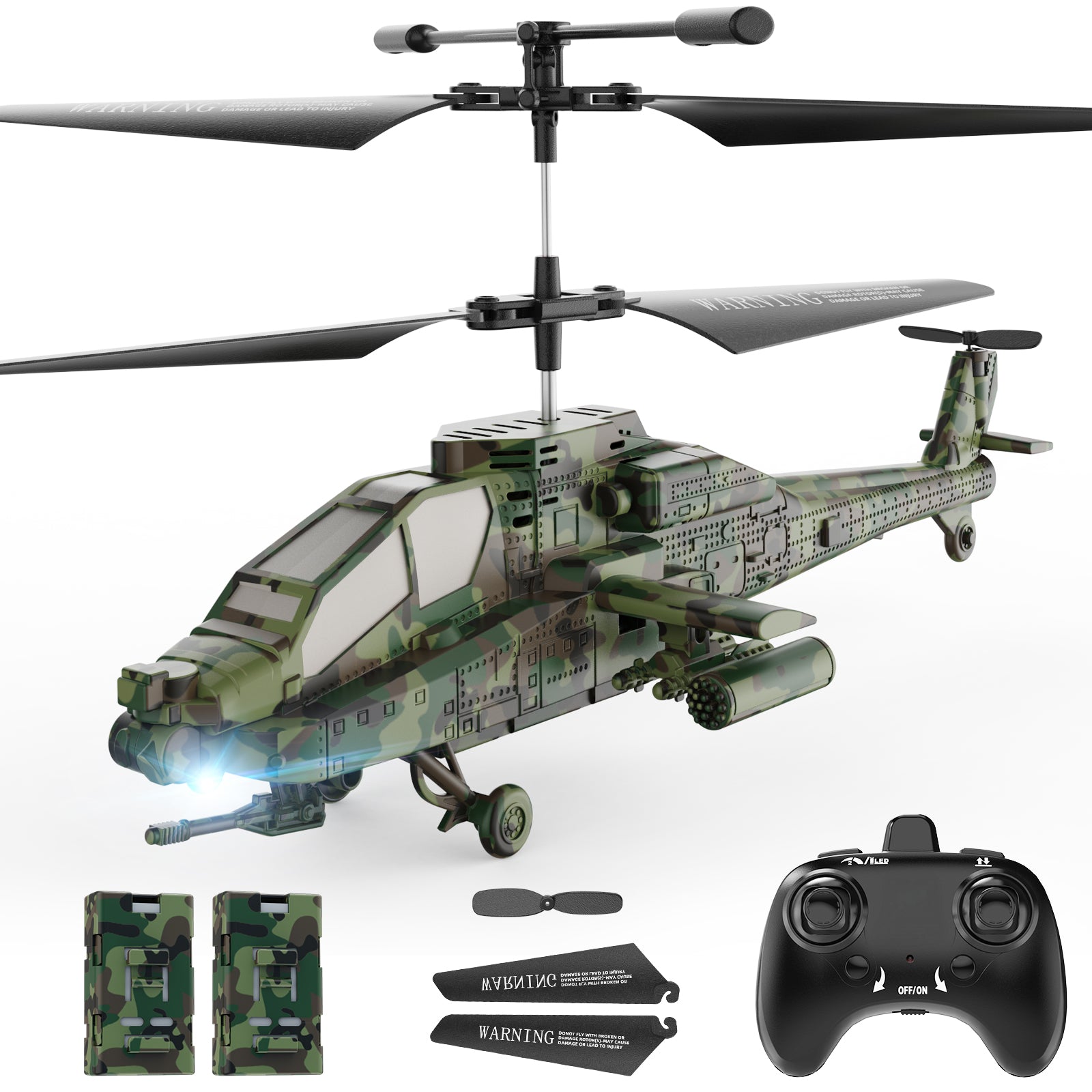 JoyStone 2.4GHz RC Helicopter for Kids, Remote Control Helicopter with Three Speed Modes, 30+ Min Flight Time, LED Lights & Altitude Hold, RC Toys for Boys Girls, Green