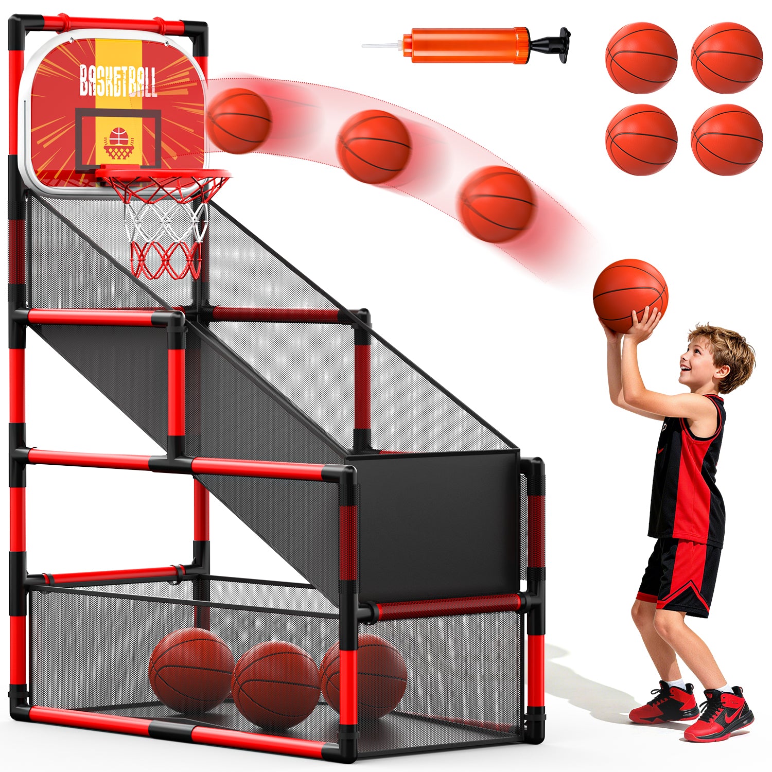 JoyStone Kids Basketball Hoop Arcade Game, Basketball Hoop Indoor Outdoor W/2 Balls, Basketball Game Toys Gifts for Boys and Girls