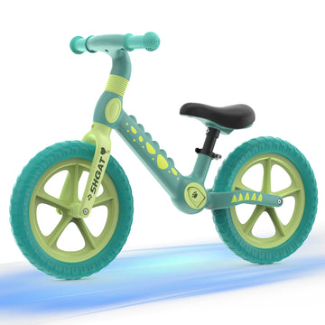 JoyStone Balance Bike Toys for Toddlers 18+ Months, Dinosaur Balance Bike with Adjustable Handlebar and Seat, No Pedals Bike Gift for Kids, Green