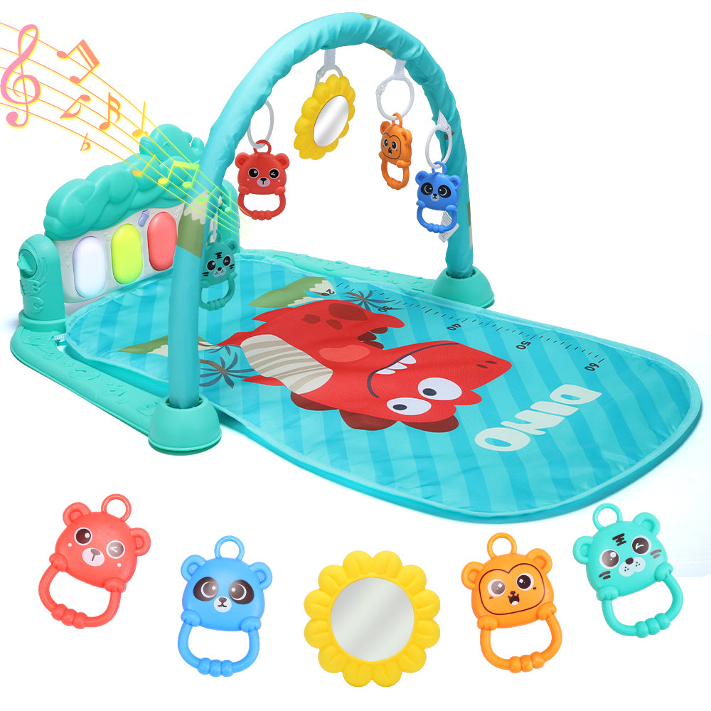 JoyStone Baby Play Mat Baby Gym, Baby Toy Play Mat Activity Center Baby Piano Music Lights for Boys and Girls Newborn Baby Gift 0-12 Months, Green