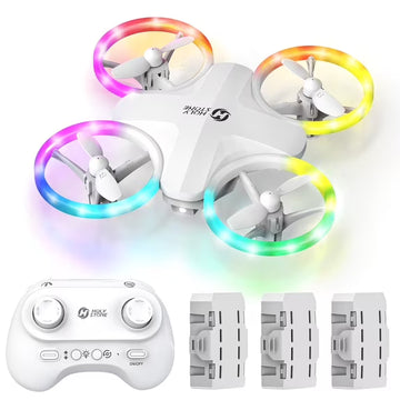 Holy Stone HS180 Drone for Kids and Adults, Six LED Lights Mode, Headless Mode, 3 Batteries, White