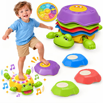 WonderStone Stepping Stones for Kids, Frog 6 PCS Stepping Stone Kit with Sound Effects and Lights, Non-Slip Balance Board Sensory Toy for Kids Ages 3–5