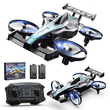 Wefone ZF24 2-in-1 Drone and RC Car, Easy for Beginners, 3 Adjustable Speed, 360°Flip, Headless Mode, High Speed Rotation, 2 Batteries, Green