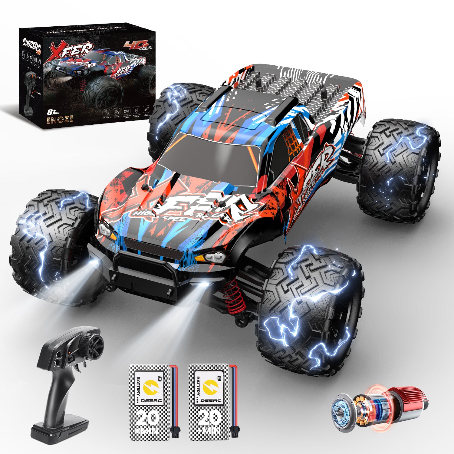 JoyStone RC Truck with Shell, 60+ Mins, 2.4G Remote Control Car, 1:20 RC Cars Crawler for Boys, RC Monster Trucks, Toy Vehicle Car Gift for Kids Adults Girls