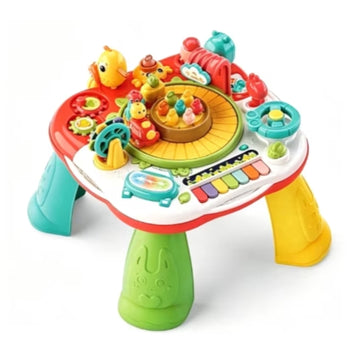 Wonderstone Baby Activity Center Learning Activity Table, Musical Standing Play Table with Spiral Ball Ramp, Educational Toy with Lights and Music for Toddlers Boys Girls 1-3 Years Old