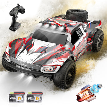 JoyStone 1:10 Large Remote Control Truck with LED Lights, Hobby Grade Fast RC Car, 50+ KM/H 4x4 Off-Road Monster Truck Electric Vehicle with 2 Batteries for Adults Boys