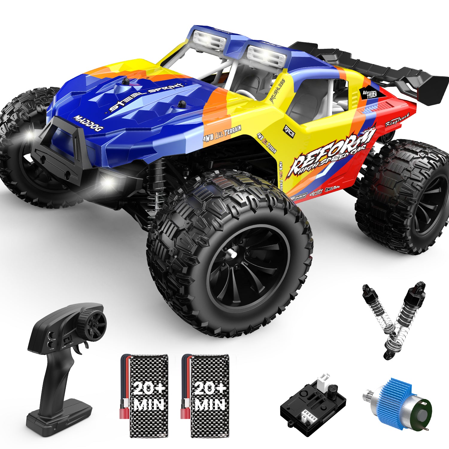 RC Car 1080P FPV Camera 1:16 Scale Off-Road Remote Control Truck Toy Gifts for Kids Adults 2 Batteries for 60 Min Play