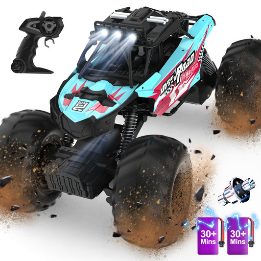 JoyStone RC Cars Remote Control Car 1:14 Off Road Monster Truck,Metal Shell 4WD Dual Motors LED Headlight Rock Crawler, with 2 Batteries for 90 Min Play,Boy Adult Gifts(Green)