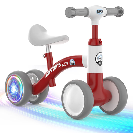 JoyStone Baby Balance Bike, No Pedal 4 Silence Wheels & Soft Seat, Adjustable Handlebar Seat, Toys for 1 Year Old Boy Girls Gifts, Red