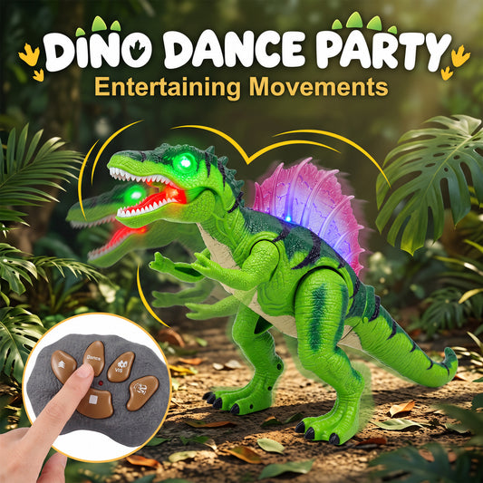 Wonderstone Remote Control Dinosaur Toys with Realistic Roaring Sound, Color Changing LED Lights on Back, Auto Demo & Combat Mode, Birthday Gifts Toys Ages 6 7 8+ Year Old Kids (Green)