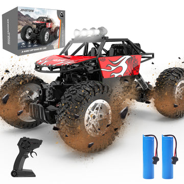 JoyStone RC Cars Remote Control Car 1:14 Off Road Monster Truck,Metal Shell 4WD Dual Motors LED Headlight Rock Crawler, with 2 Batteries for 90 Min Play,Boy Adult Gifts(Red)