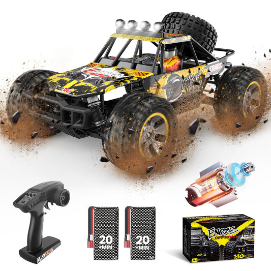 JoyStone 1:10 Large Remote Control Truck with LED Lights, Hobby Grade Fast RC Car, 50+ KM/H 4x4 Off-Road Monster Truck Electric Vehicle with 2 Batteries for Adults Boys