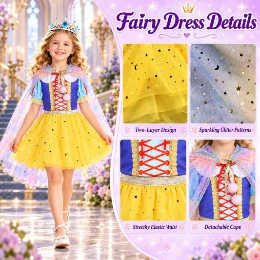 Wonderstone Princess Dress Up for Girls, Toddler Dress Up with Shoes Kids Princess Toys Jewelry Boutique Kit, Pretend Beauty Birthday Gifts for 3 4 5 6 Year Old Girls