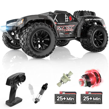 Large Brushless RC Car for Adults, Max 70+ KM/H High Speed Monster Truck, 1:16 Hobby Electric RC Truck, Off-Road All Terrain 2.4Ghz, Black & Red