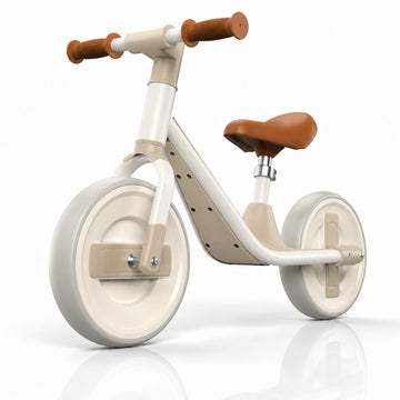 Wonderstone 10-Inch Balance Bike for Kids, Adjustable Seat Ride-On Toy with 2 Silent Wheels, Outdoor Toddler Riding Toy for Boys and Girls Aged 2–6, Beige