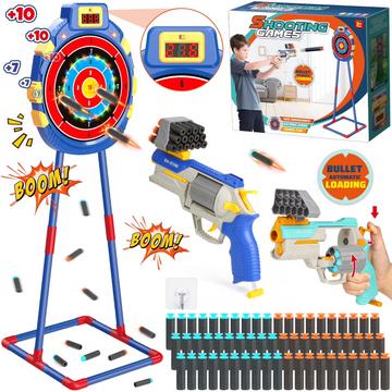 JoyStone Shooting Game Set for Kids, Shooting Target Toys with 2 Pack Dart Launchers, Electronic Scoring Target, Standing & Hanging, Indoor Outdoor Shooting Toys for Boys