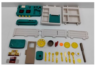 WonderStone Kids Pretend Play Kitchen Set with Steam & Recorder Function, 55 PCS Toddler Cooking Playset，Ideal Birthday Gift For Preschool Boys and Girls，Red