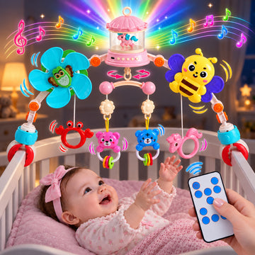 Wonderstone Baby Mobile Toys with Sensory Play, Activity Baby Stroller Arch Toys, Travel Car Seat Toys for Toddler Boy Girl Newborn 0-24 Months