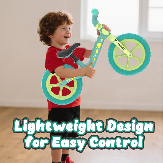 JoyStone Balance Bike Toys for Toddlers 18+ Months, Dinosaur Balance Bike with Adjustable Handlebar and Seat, No Pedals Bike Gift for Kids, Green