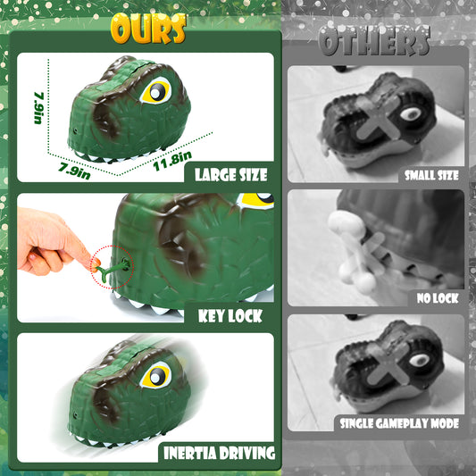JoyStone Dinosaur Toys for Kids, 67PCS Dinosaur Carrier Track Toys, Realistic Dino Figures Set with Eggs&Trees&Fence Playset, Great Gift for Toddler Boys & Girls, Dark green
