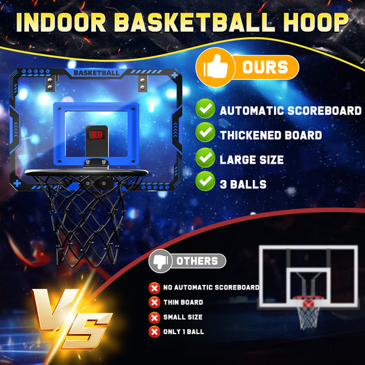 JoyStone Kids Basketball Toy, Over The Door Mini Basketball Hoops, Wall Room Basketball Hoop for Indoor Outdoor with 3 Balls, Kids Basketball Hoops for Toddler Boys Girls 3-10 Year
