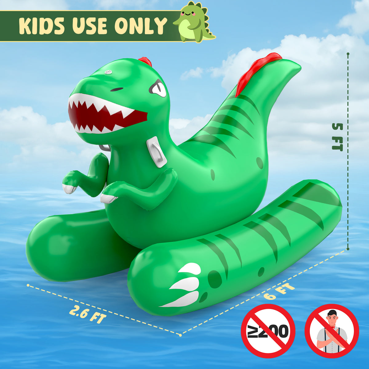 What Dinosaur Is Ridable WonderStone Pool Floats, Inflatable Dinosaur Large Rideable Water Floa