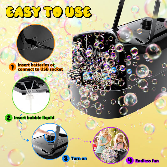 JoyStone Bubble Automatic Bubble Blowing Machine , 10,000+ Bubbles Per Minute, Bubble Toy for Indoor and Outdoor Birthday Parties