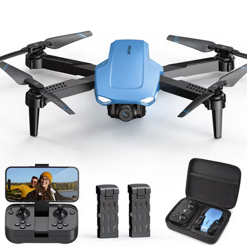 Wefone WF11 1080P Camera Drone for Kids, Foldable FPV Quadcopter with 2 Batteries, One-Key Takeoff/Landing, Headless Mode, 360° Flip, Blue