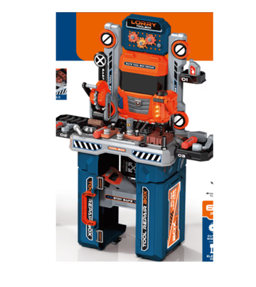 WonderStone 2-in-1 Kids Tool Bench with Realistic Electric Drill,Construction Workbench with Lights & Sounds,Converts into a Storage Truck,Mechanic Pretend Play Set Gift for 2-6 Year Old Boys & Girls