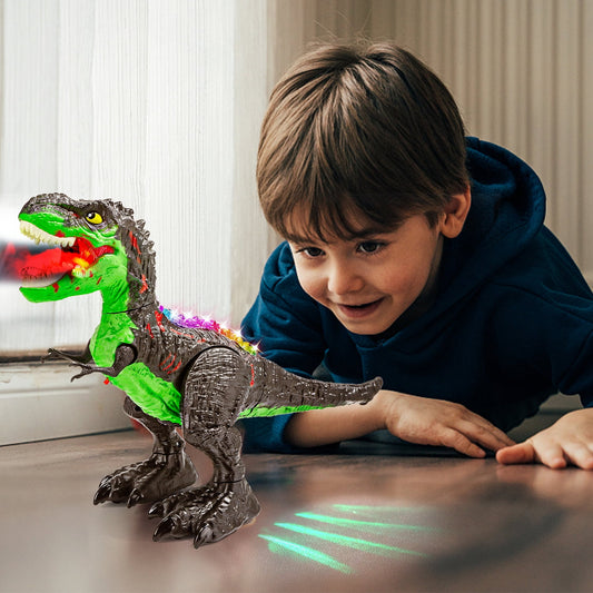 JoyStone Remote Control Dinosaur Toys for Kids, Electric Walking RC T-Rex, Realistic Tyrannosaurus Dino Robot with Roaring and LED Light for Boys and Girls Age 3+, Green