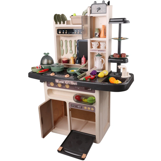 Kids Kitchen Playset, Play Kitchen with Stove, Cooking Kitchen with Lights Sound Steam, Pretend Play Toys for Kids Toddler Birthday Gifts