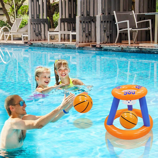 JoyStone Pool Toys Games Set, Floating Basketball Hoop Inflatable Cross Ring Toss Game Toys for Kids Adults Swimming Pool Water Game, Summer Party Swimming Pool Water Games