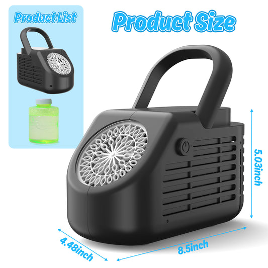 JoyStone 42 Hole Automatic Bubble Machine, High-Output Bubble Maker, 20000+ Bubbles/Minute, Portable Handle, Perfect for Outdoor Parties, Gifts for 3+ Ages, Black