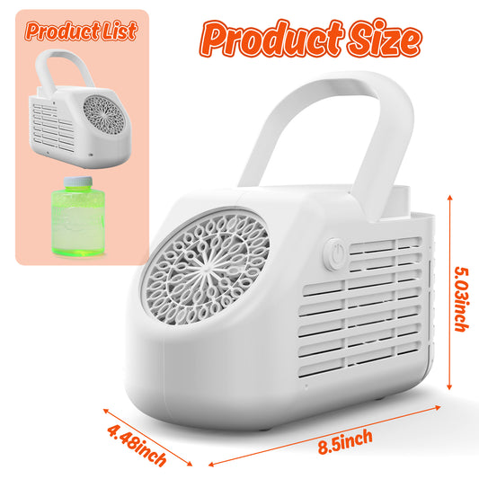 JoyStone 42 Hole Automatic Bubble Machine, High-Output Bubble Maker, 20000+ Bubbles/Minute, Portable Handle, Perfect for Outdoor Parties, Gifts for 3+ Ages, White