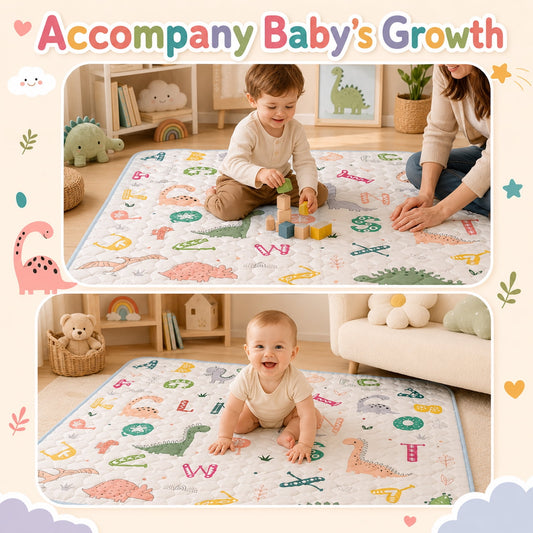 JoyStone Baby Play Mat, 50" X 50" Playpen Mat, Thick One-Piece Crawling Mat for Playpen, Odorless Soft Floor Mat, Anti-Slip Activity Playmats for Babies,Toddlers, Infants