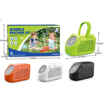 JoyStone 42 Hole Automatic Bubble Machine, High-Output Bubble Maker, 20000+ Bubbles/Minute, Portable Handle, Perfect for Outdoor Parties, Gifts for 3+ Ages, White