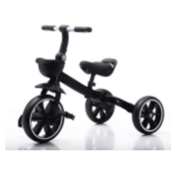 WonderStone 4-in-1 Toddler Balance Bike, Foldable Tricycle with Removable Pedals & Front Basket, Indoor & Outdoor Training Bike, Perfect Gift for 1–3 Year Old Boys & Girls, Black