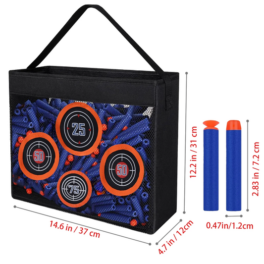 JoyStone 300PCS Refill Darts Bullets with Target Storage Bag, Compatible with Nerf Guns N-Strike Series, Indoor/Outdoor Use